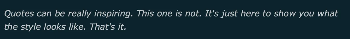 Minimal blockquote