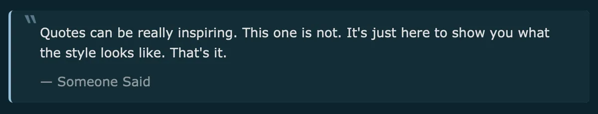 Quote mark with citation blockquote