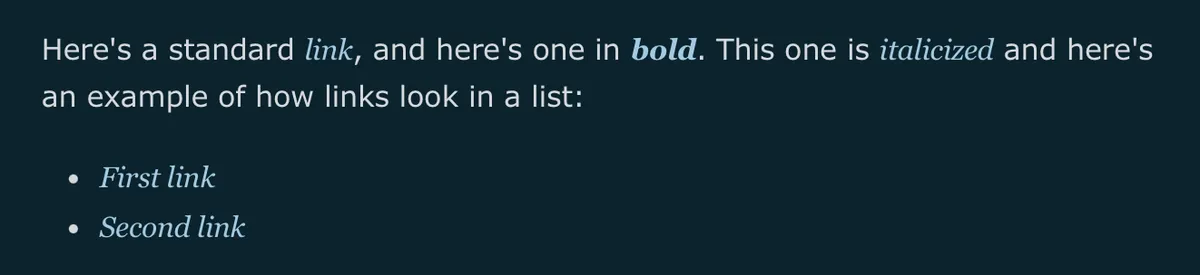 Serif italic link styling
