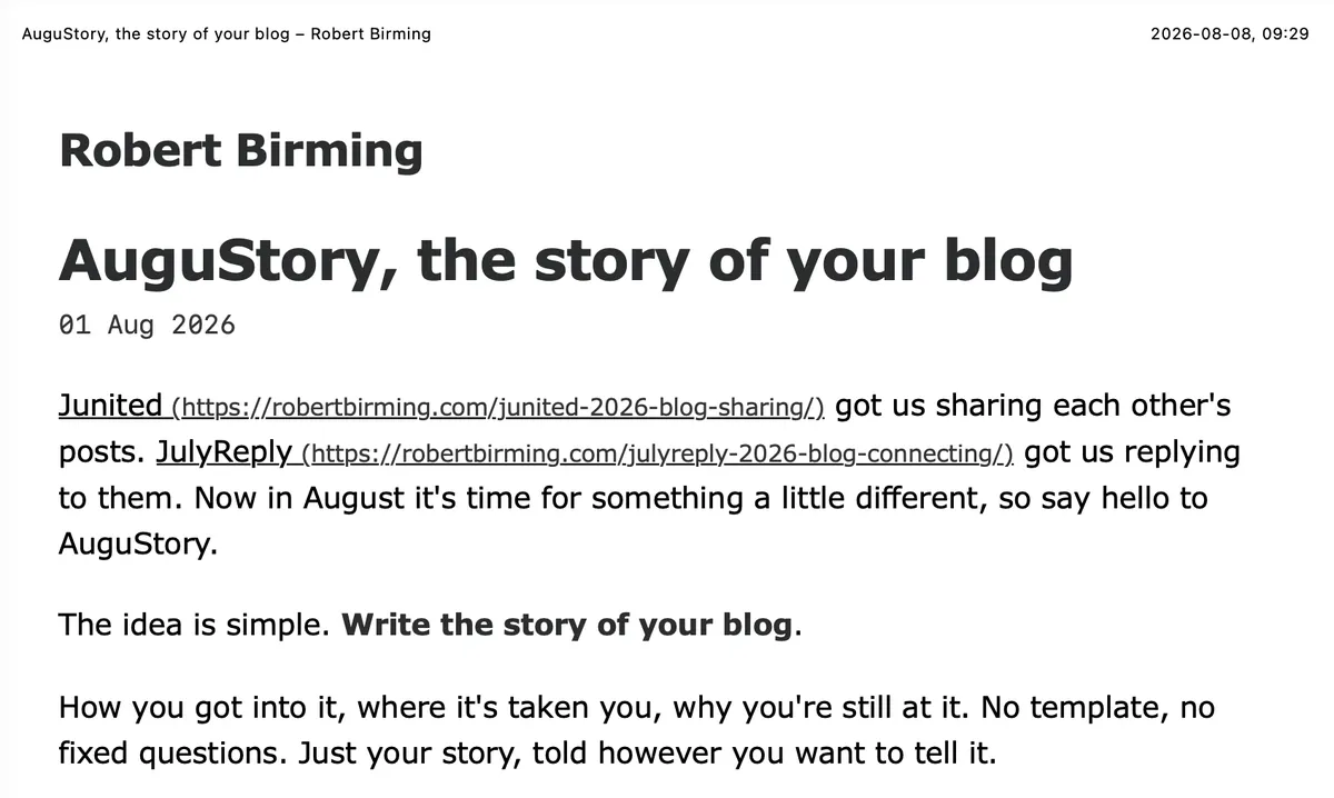 Show link URLs example
