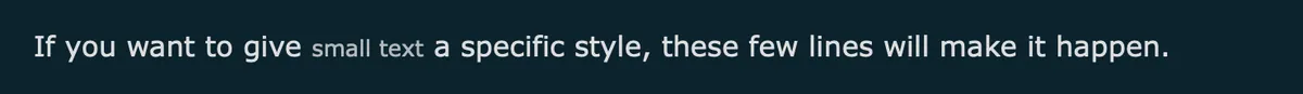 Smaller fine print text