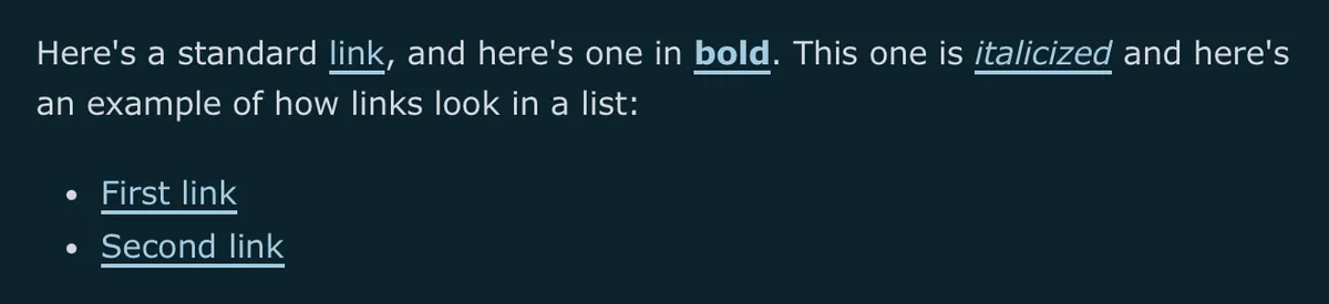 Thick underline links