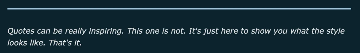 Top rule blockquote