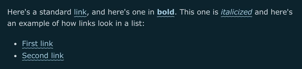 Wavy underline links