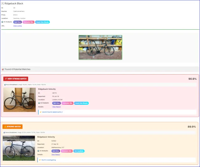 Second bicycle comparison - click to see better resolution image