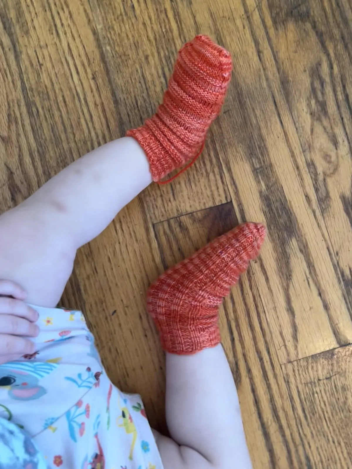 My baby wearing the banana socks