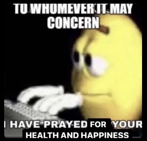 image of smiley face on computer saying i have prayed for your health and happiness