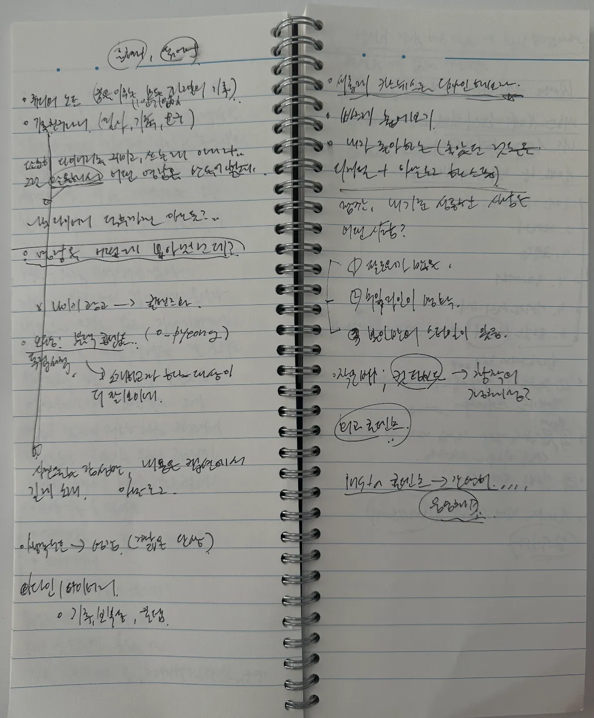 엉망진창 내 노트 사진