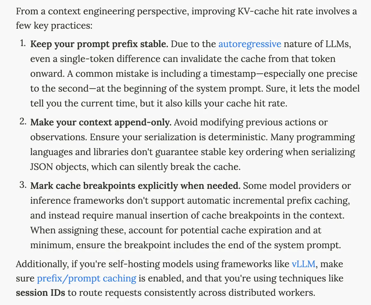 Manus blog context engineering tips