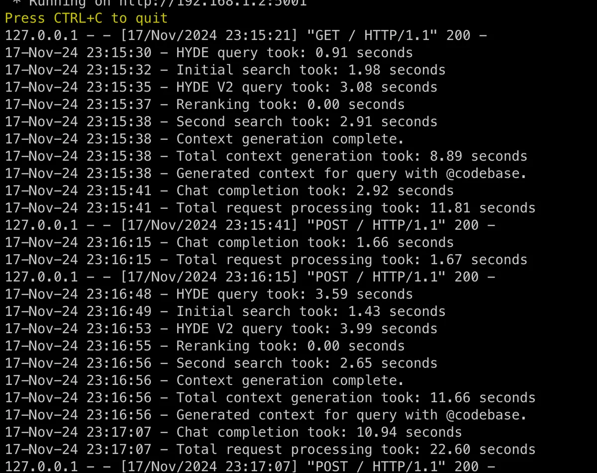 CodeQA Performance Before Optimization