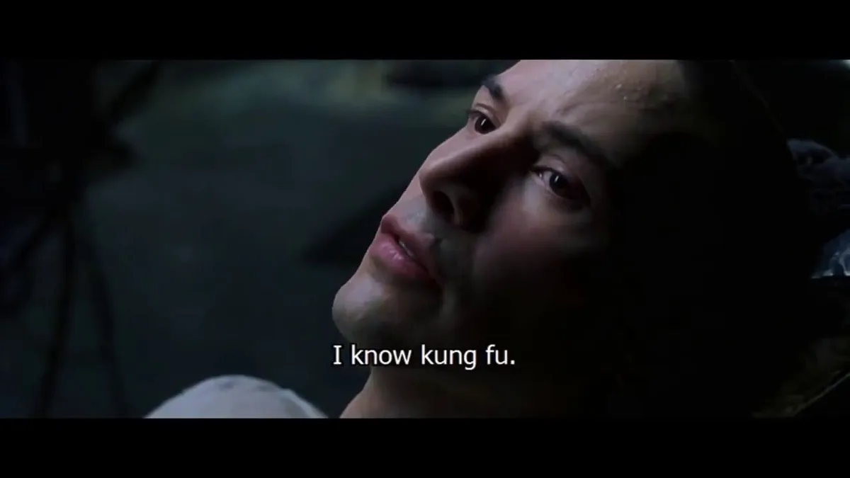 Neo downloading skills in The Matrix