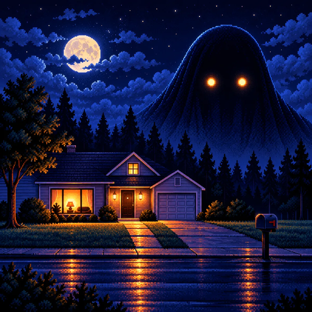 Pixel-art visual exploration derived from the sketch