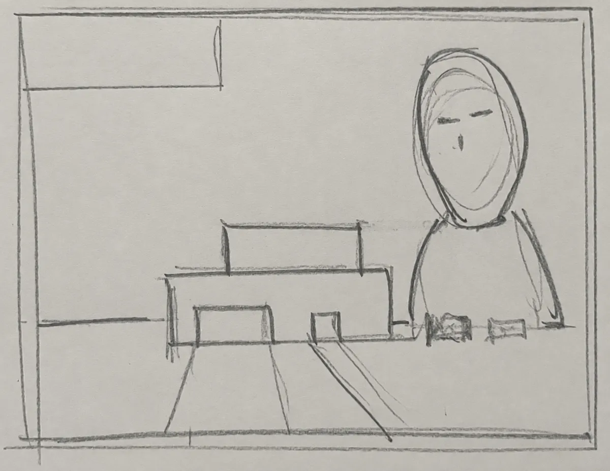 Hand-drawn prototype sketch