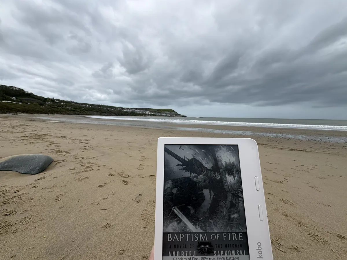 Reading on the beach