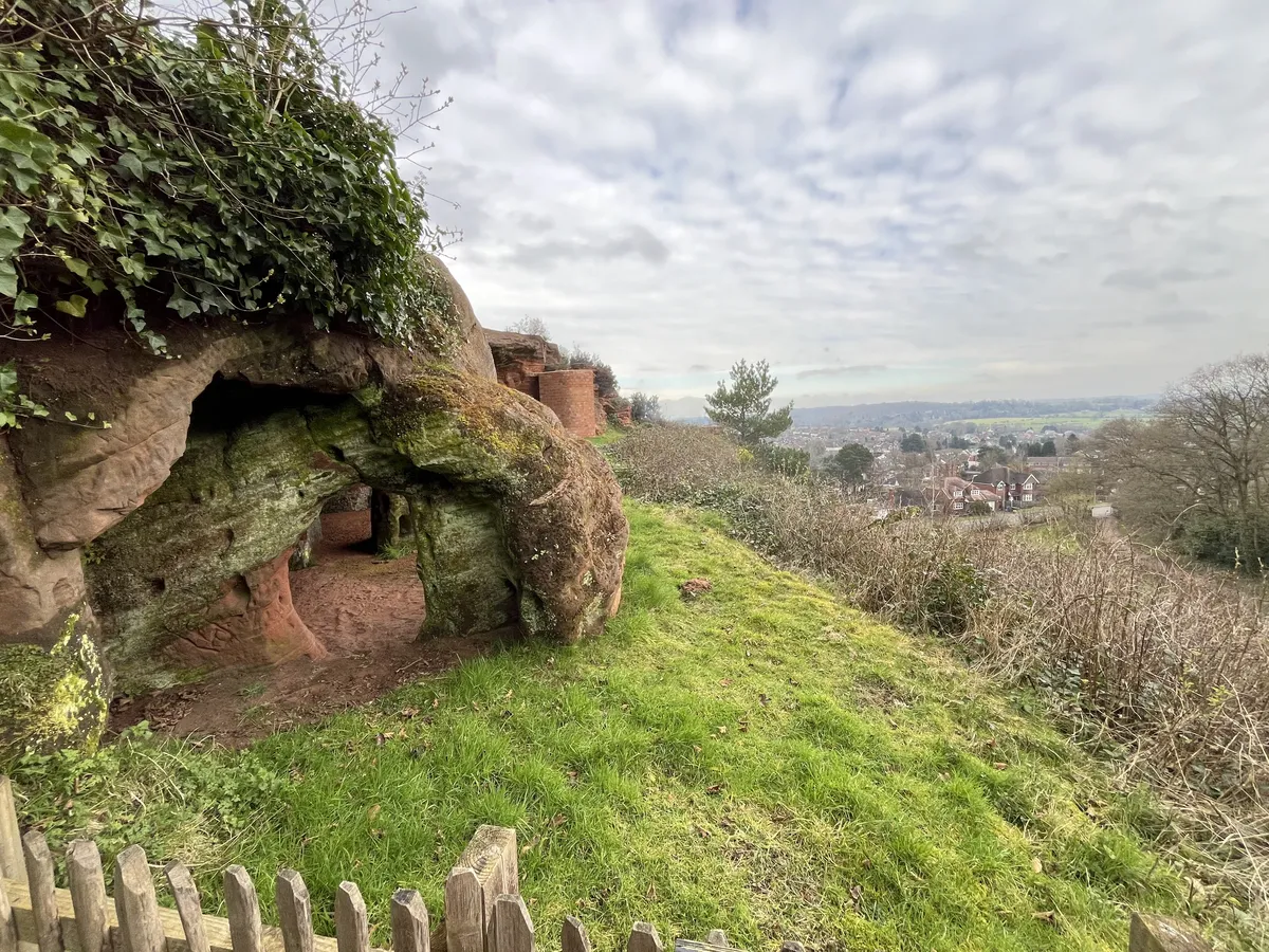 View from the top of the Rock Houses looking over a natural balcony towards the Black Country
