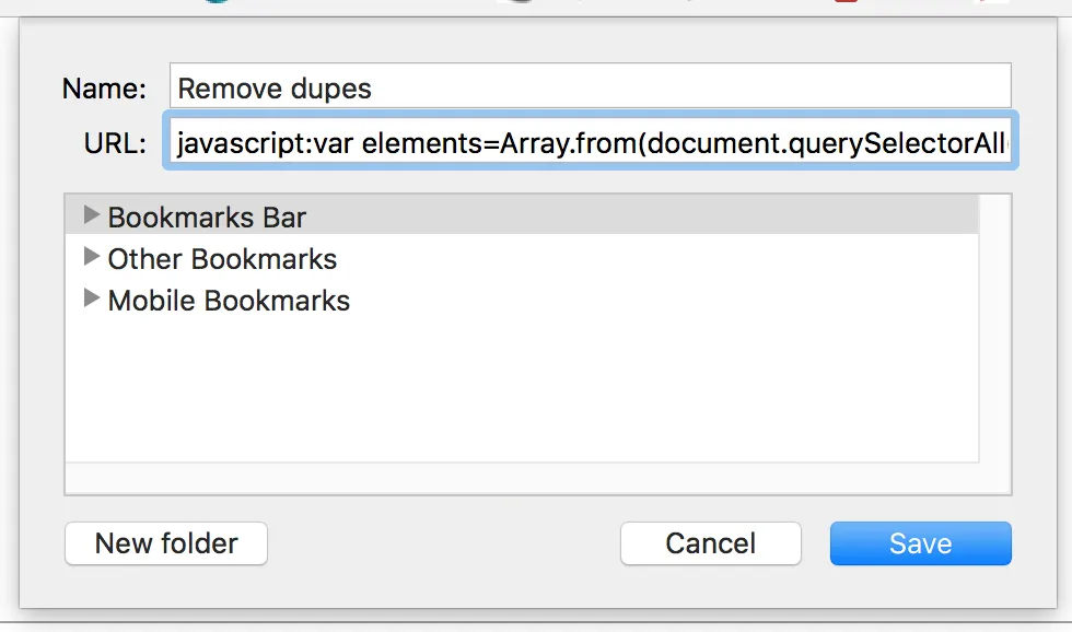 Add to your bookmark bar for easy one click reduplication!