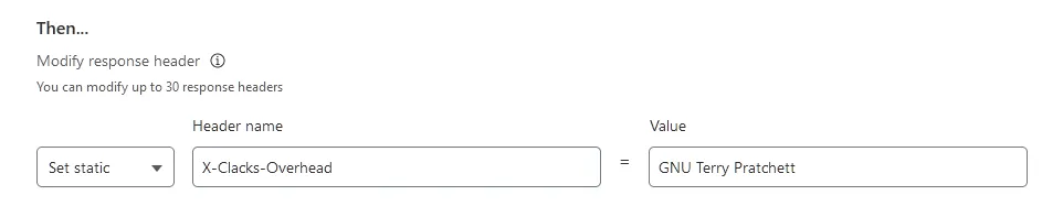 Setting the header itself