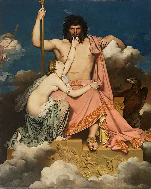 Júpiter e Tétis</em>, por Dominique Ingres. 1811