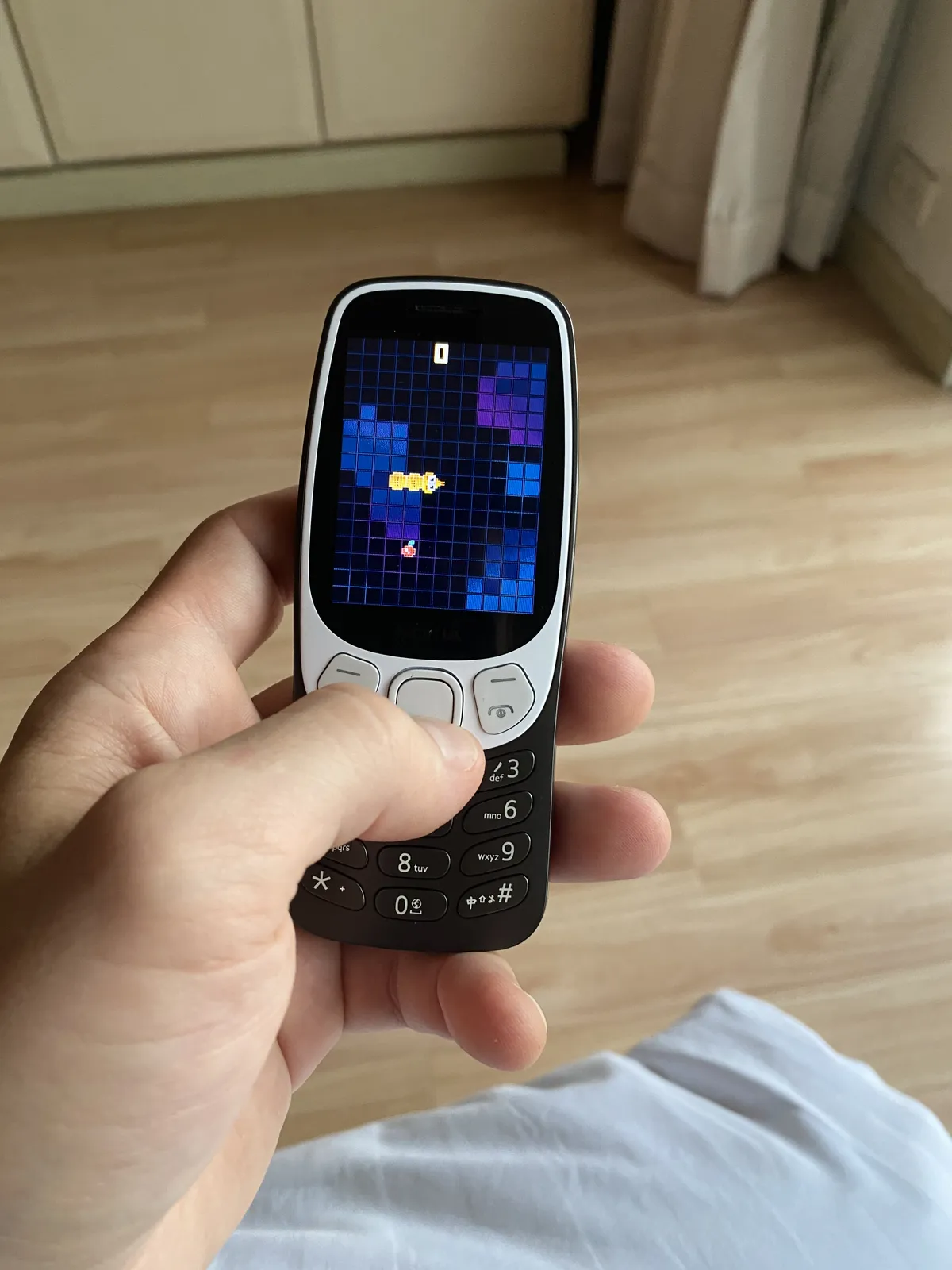 Snake running on Nokia 3210 - 2024 edition