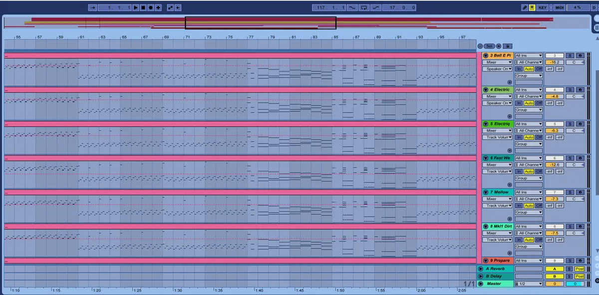 A screenshot of Ableton Live
