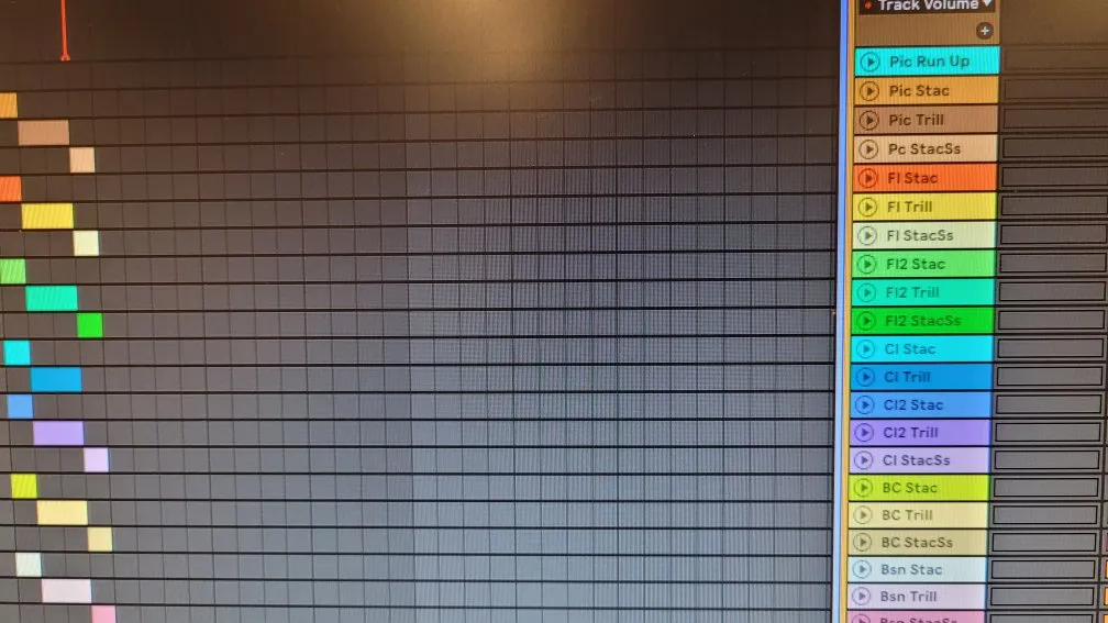 Screenshot of tracks in Ableton Live