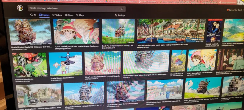 A duckduckgo image search for "howl's moving castle"