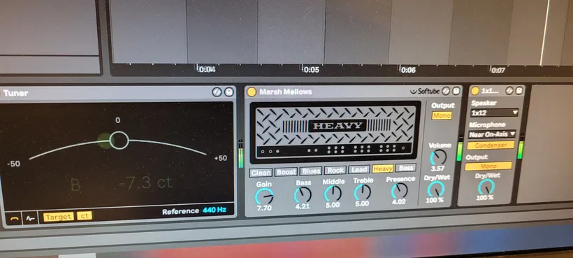A tuner and virtual amp in Ableton Live