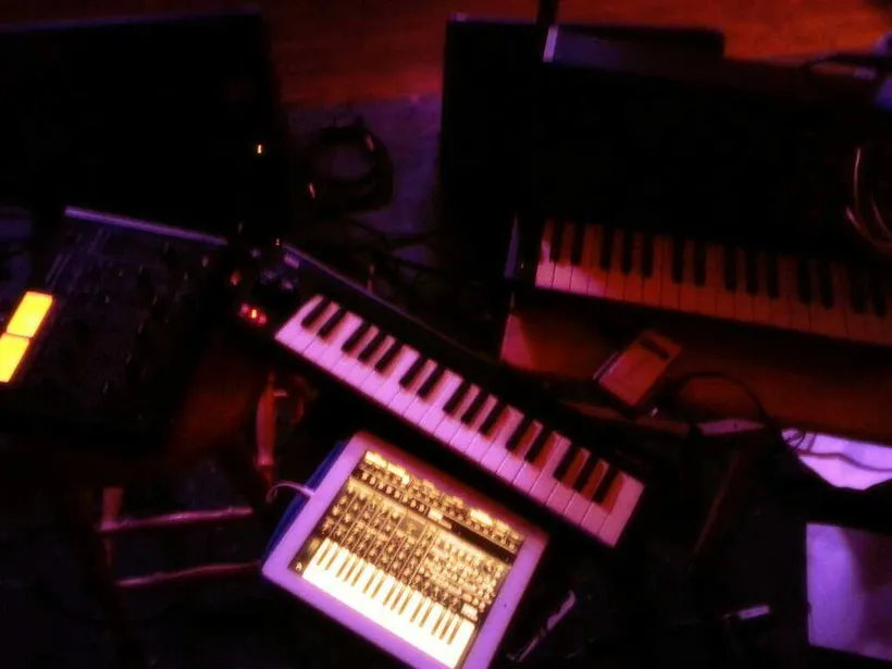Synthesizers on a table