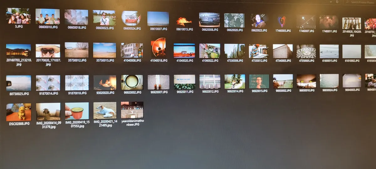 A computer folder of photos