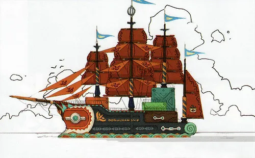 concept art of the sand ship
