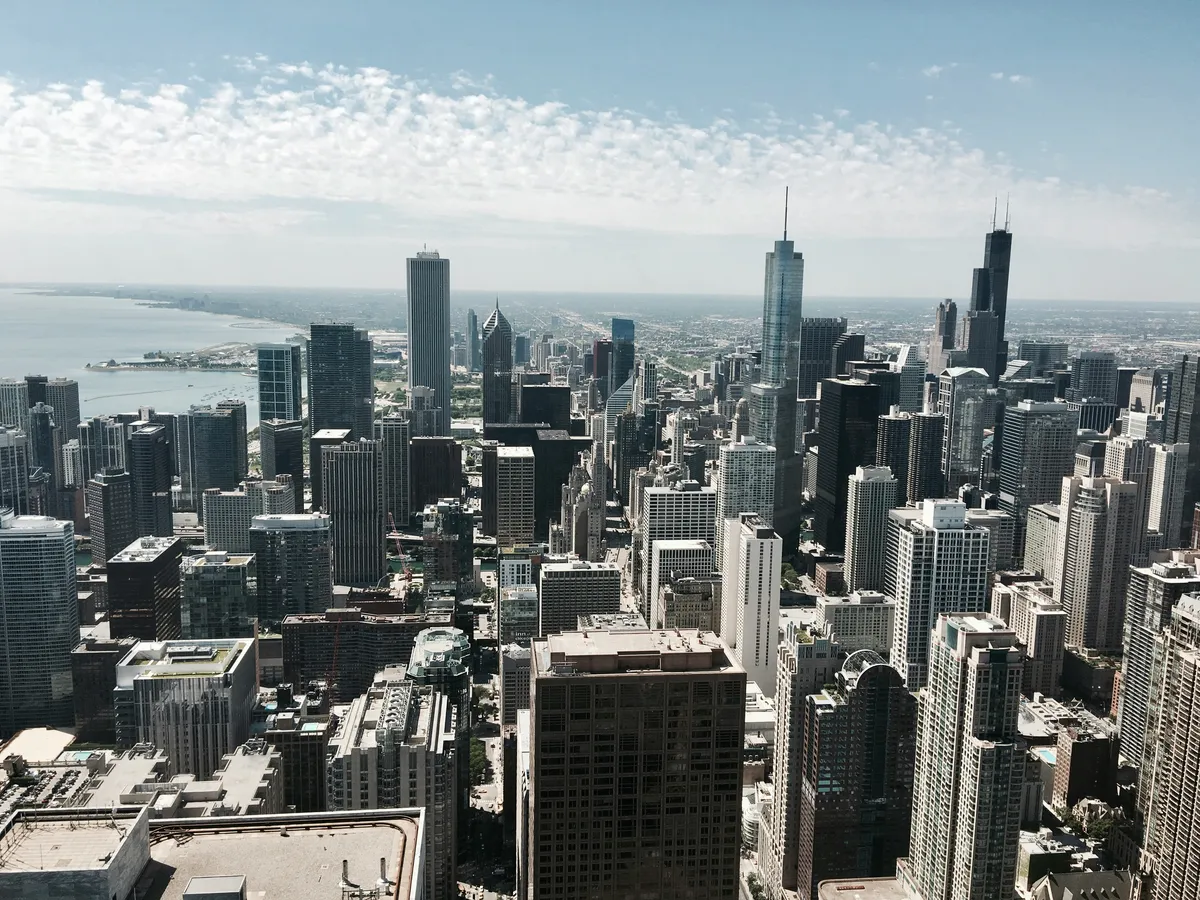 Downtown Chicago viewed from the air