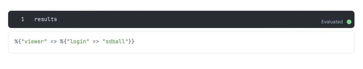 The results variable is set