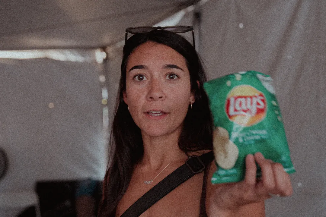 20250512 Clara with a bag of chips