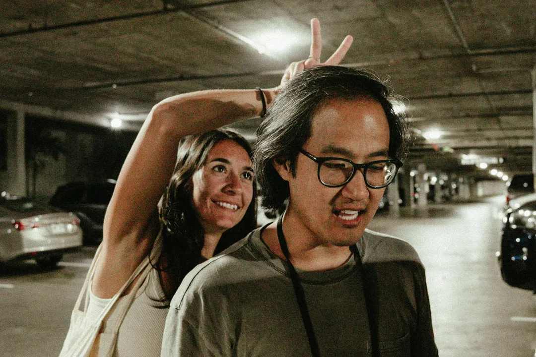 20250611 Clara giving Ben bunny ears