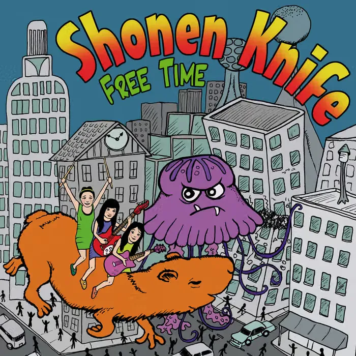 A flashy album cover of Free Time by Shonen Knife