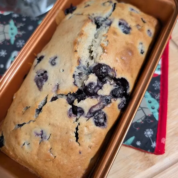 loaf of blueberry bread