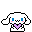 pixel art of the white dog Sanrio character called Cinnamoroll