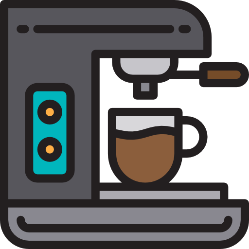 a cartoon illustration of an espresso machine