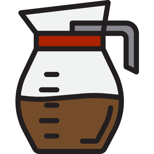 a cartoon illustration of a glass coffee carafe