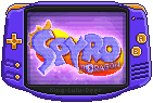 Spyro title screen on a Gameboy