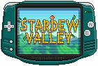 Stardew Valley title screen on a Gameboy