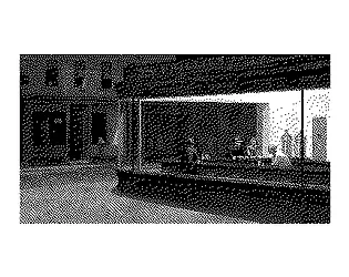 dithered image of a diner