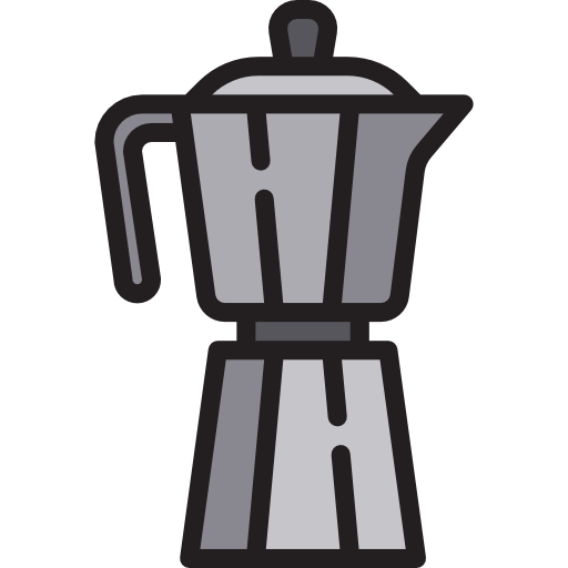 a cartoon illustration of a moka pot