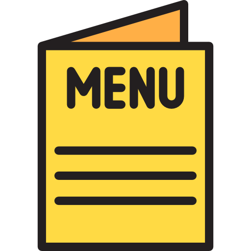 a cartoon illustration of a menu
