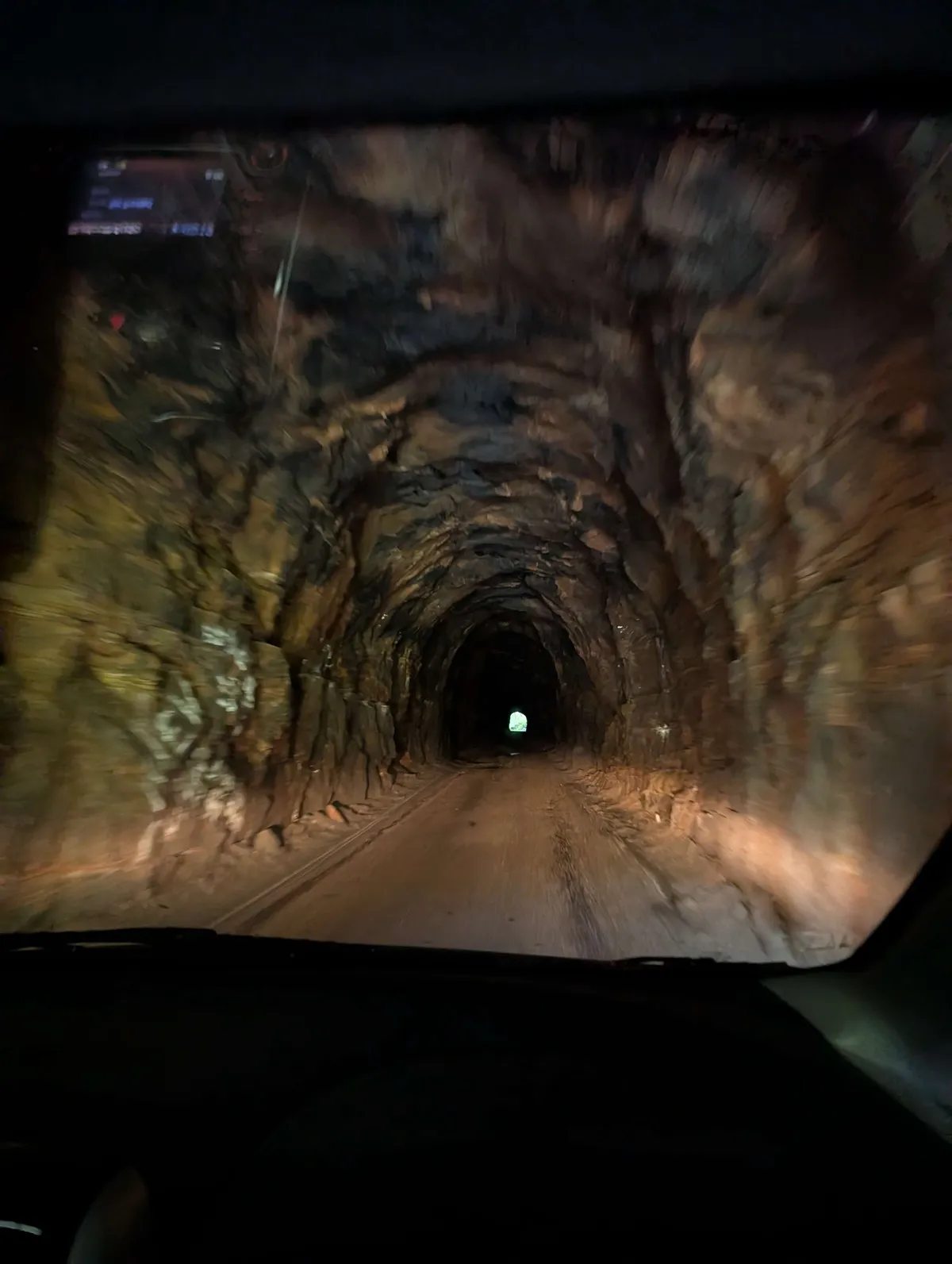 driving through the tunnel