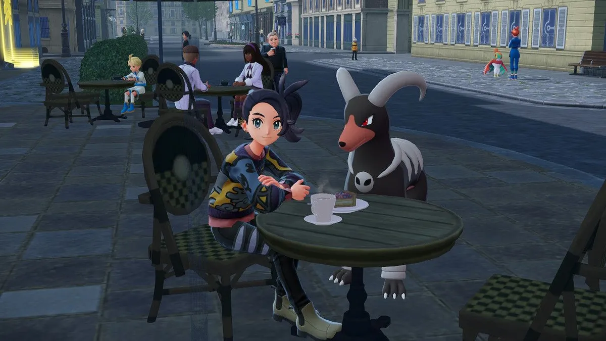 screenshot of my character with a Houndoom from Pokemon Z-A