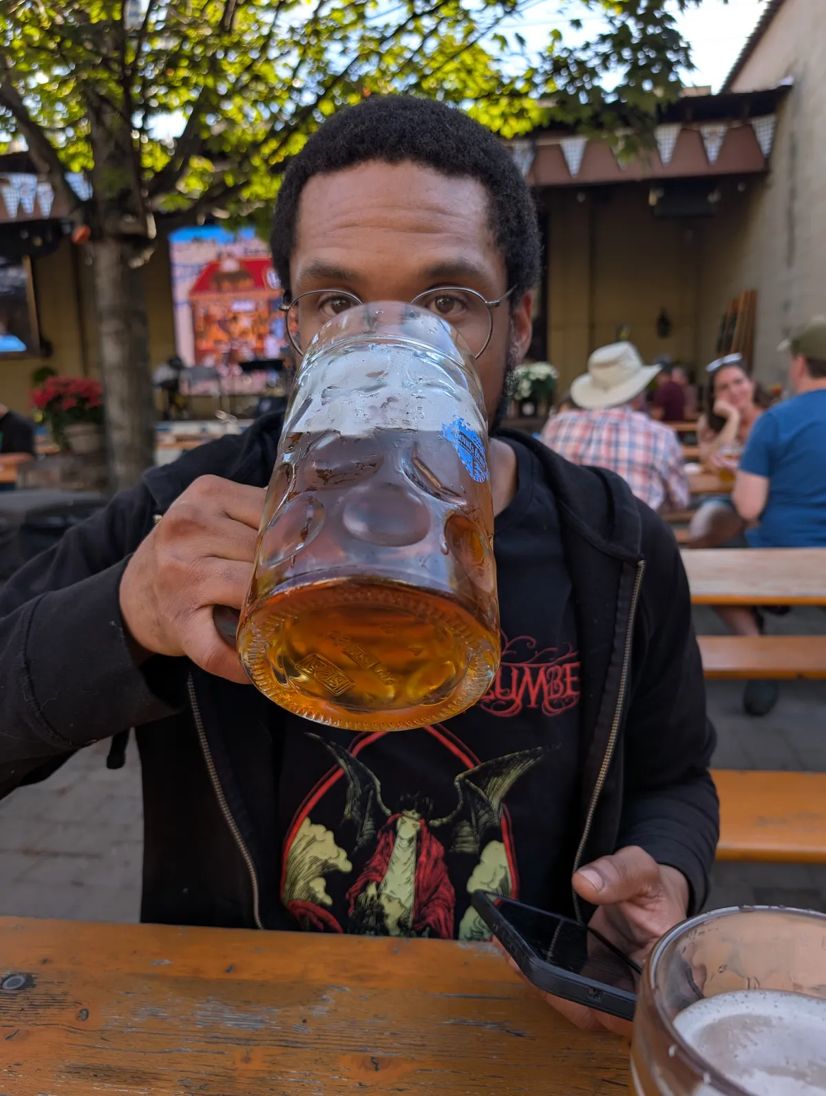 Danny drinking