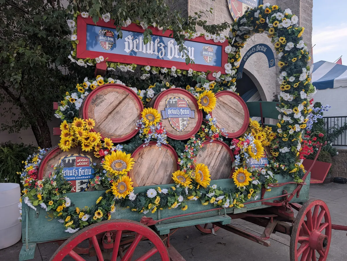 Beer kegs in a wagon