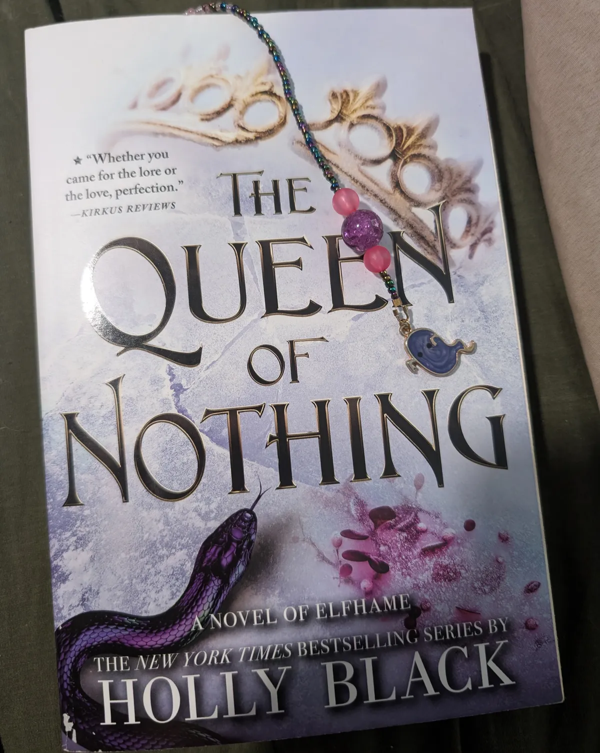 The Queen of Nothing with a Halloween beaded bookmark
