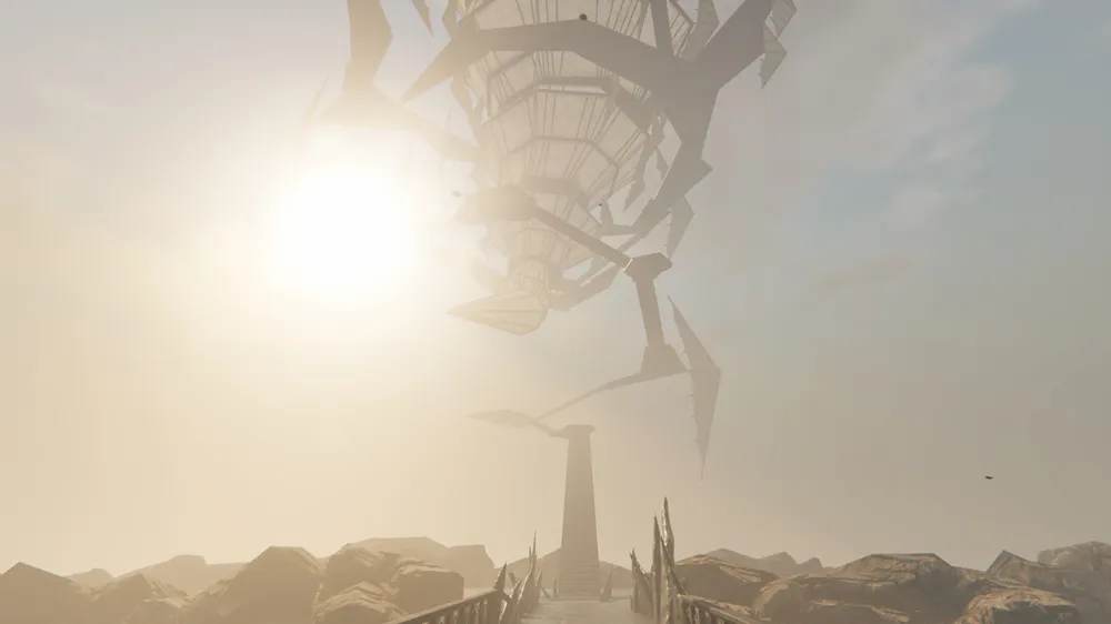 a Polyhedron silhouetted by the sun
